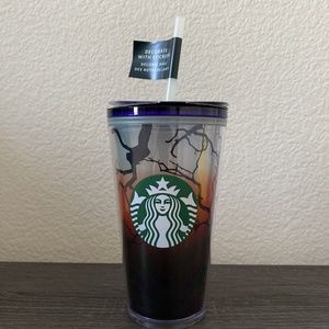 Starbucks Halloween 2022 Raven’s Perch Glow In The Dark 16oz Tumbler & Stickers